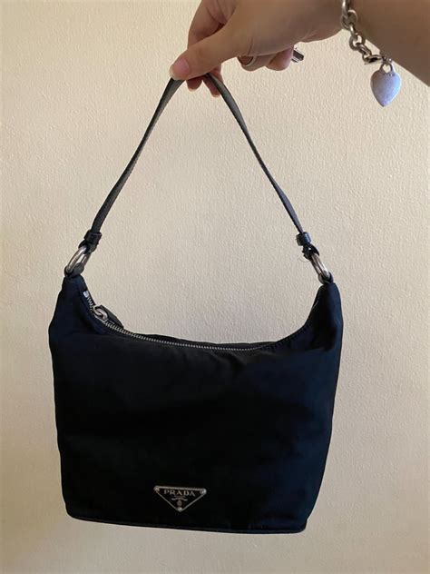 prada nylon crescent bag|prada nylon bag.